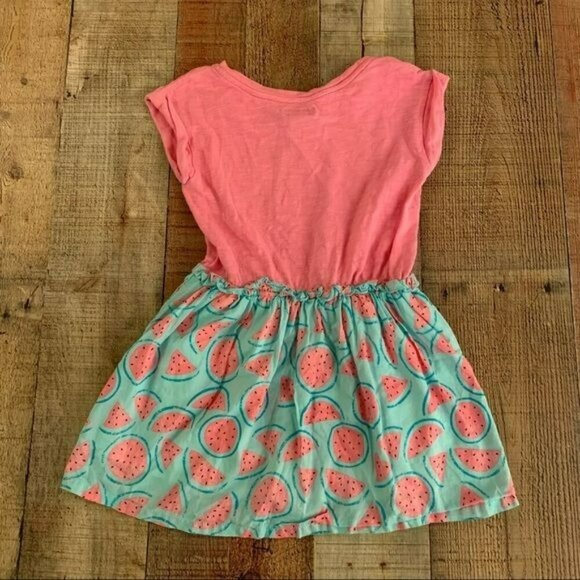 Spotted zebra girls size 3T watermelon sleeveless dress in neon pink and blue - Picture 6 of 6